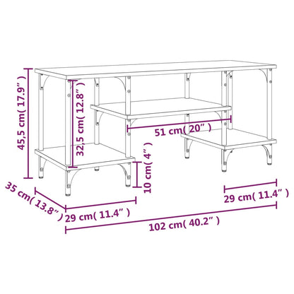 TV Cabinet Grey Sonoma 102x35x45.5 cm Engineered Wood