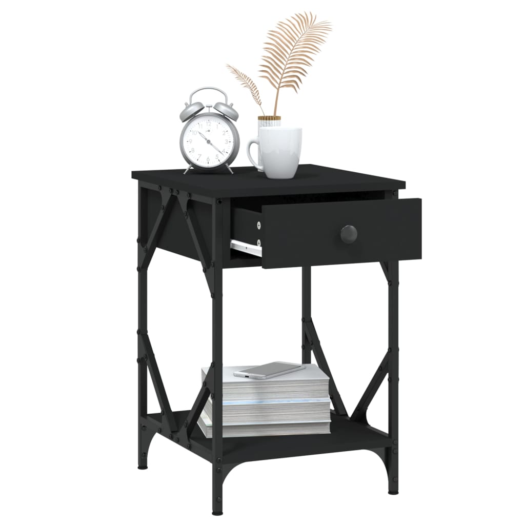 Bedside Cabinet Black 40x42x60 cm Engineered Wood