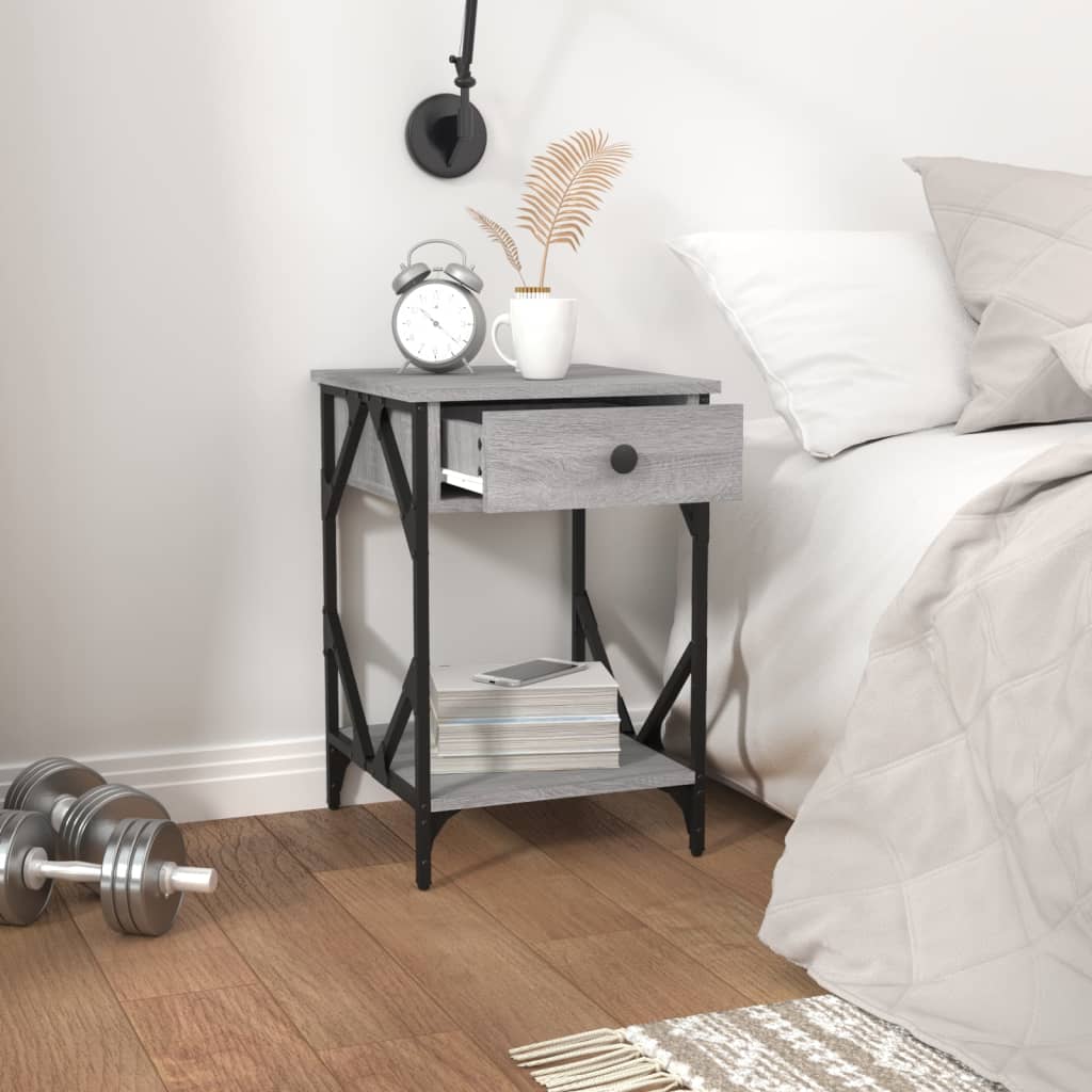 Bedside Cabinet Grey Sonoma 40x42x60 cm Engineered Wood