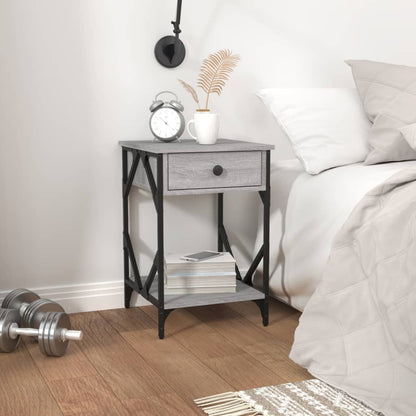 Bedside Cabinet Grey Sonoma 40x42x60 cm Engineered Wood