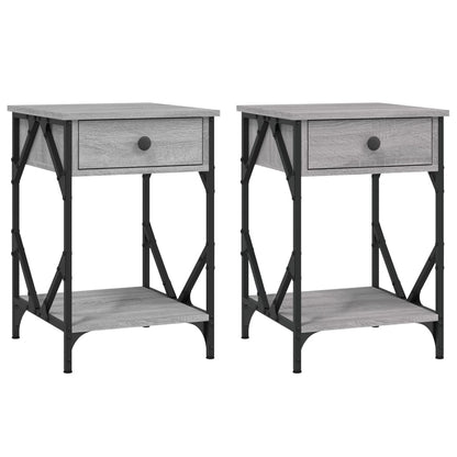 Bedside Cabinets 2 pcs Grey Sonoma 40x42x60 cm Engineered Wood