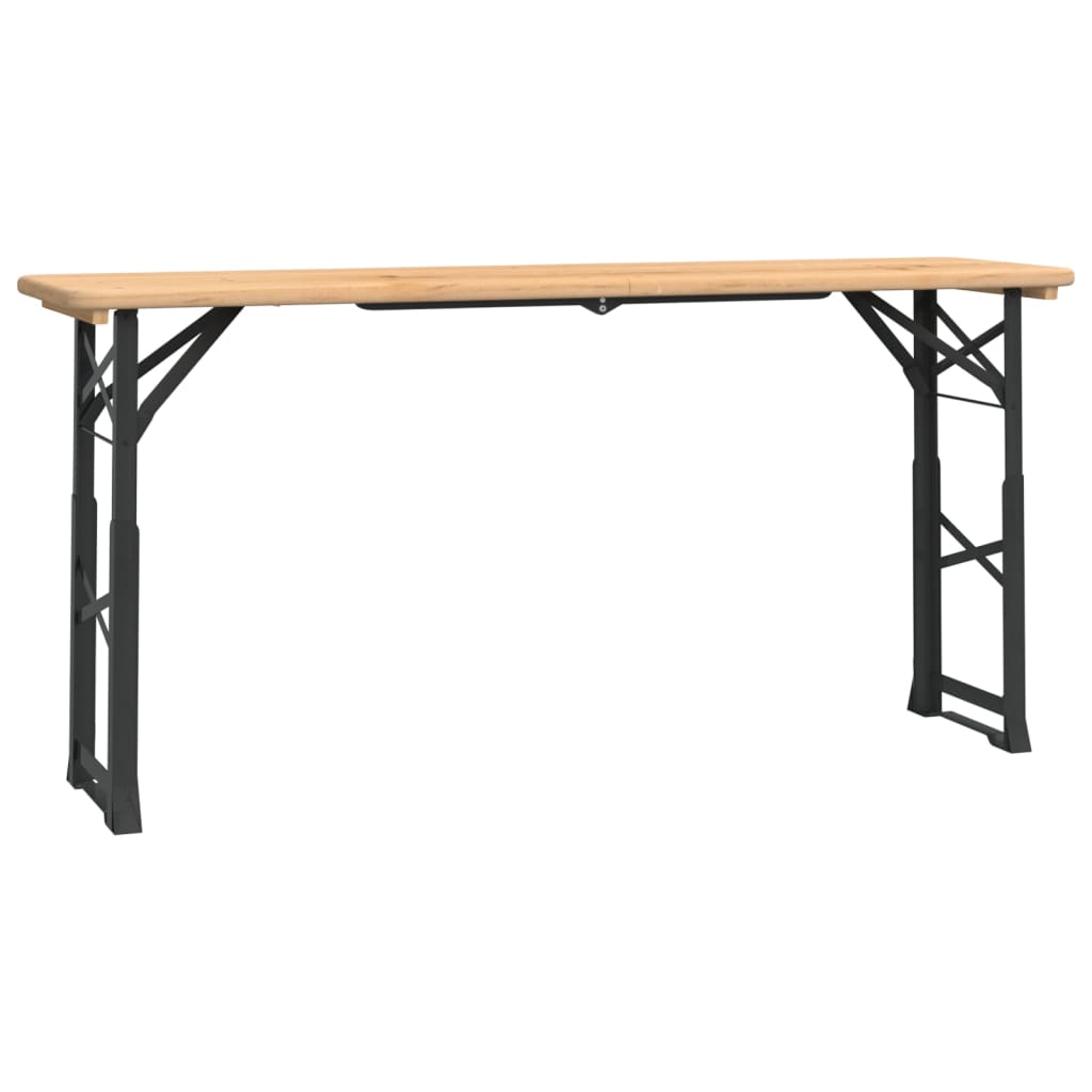 Folding Beer Table 170x50x75/105 cm Solid Wood Fir