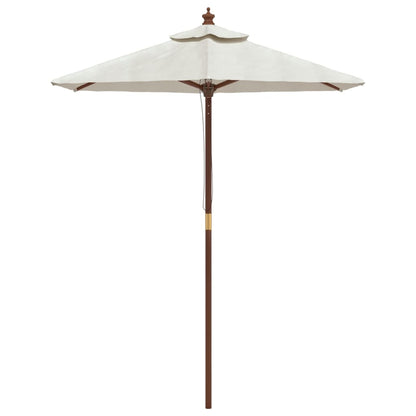 Garden Parasol with Wooden Pole Sand 196x231 cm