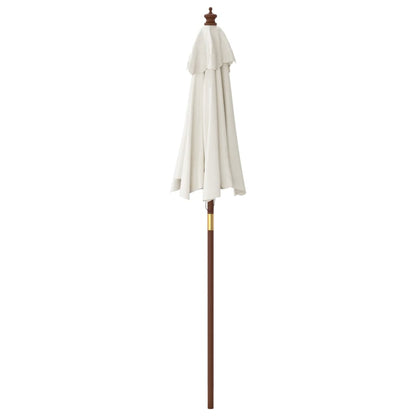 Garden Parasol with Wooden Pole Sand 196x231 cm