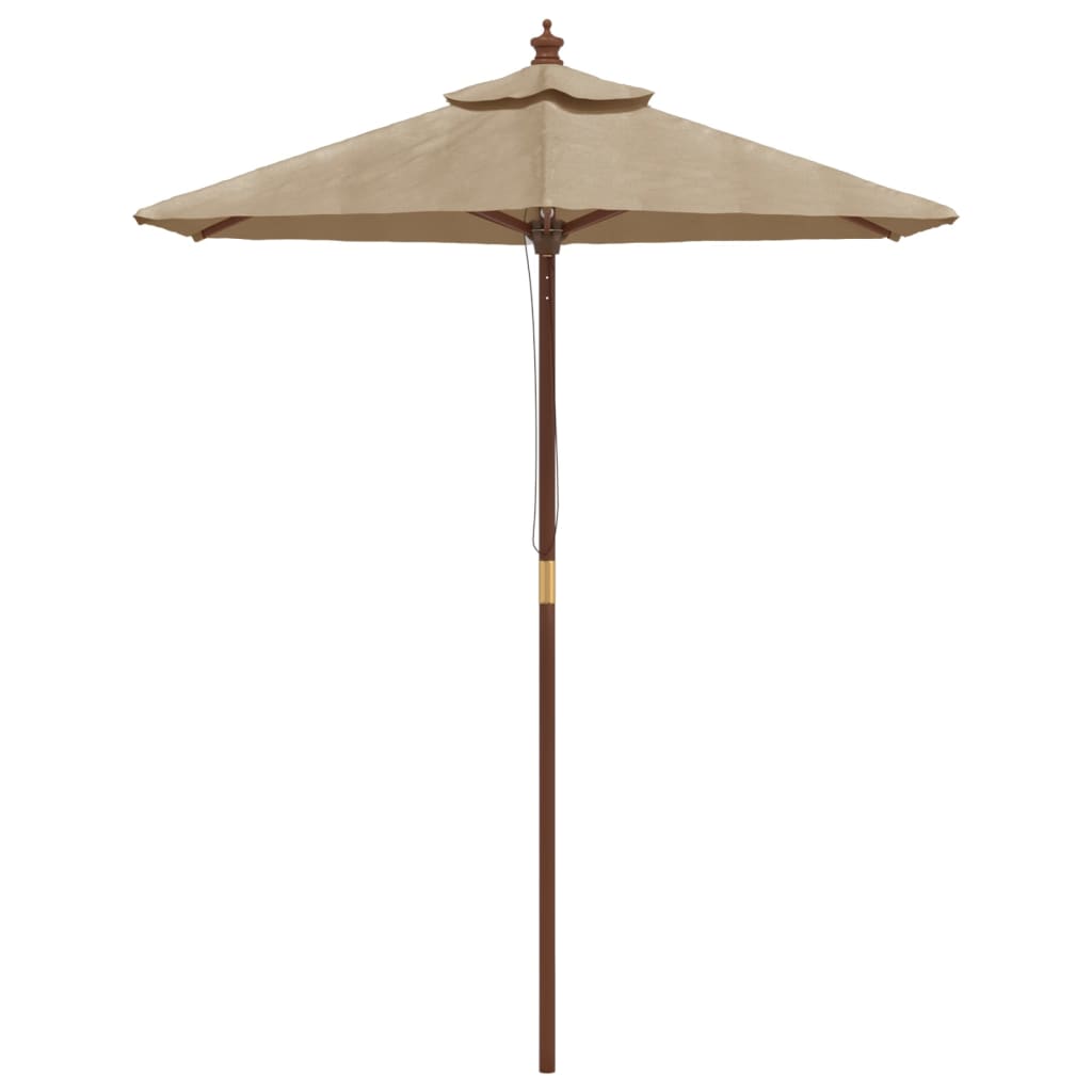 Garden Parasol with Wooden Pole Taupe 196x231 cm