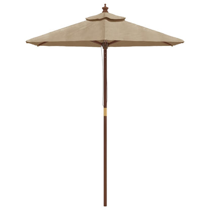 Garden Parasol with Wooden Pole Taupe 196x231 cm