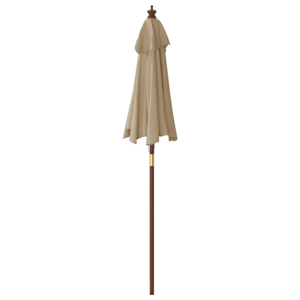 Garden Parasol with Wooden Pole Taupe 196x231 cm