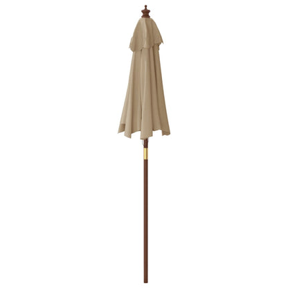 Garden Parasol with Wooden Pole Taupe 196x231 cm