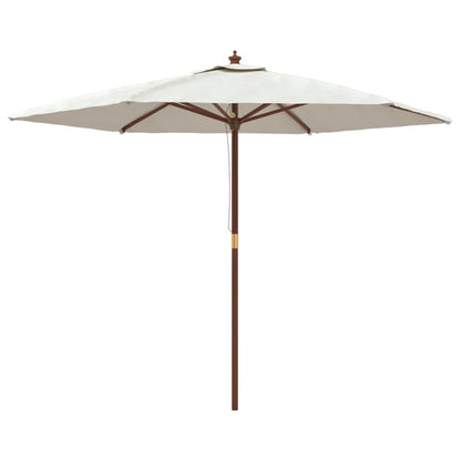 Garden Parasol with Wooden Pole Sand 299x240 cm