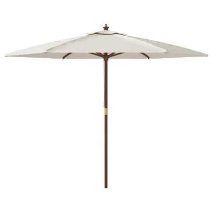 Garden Parasol with Wooden Pole Sand 299x240 cm