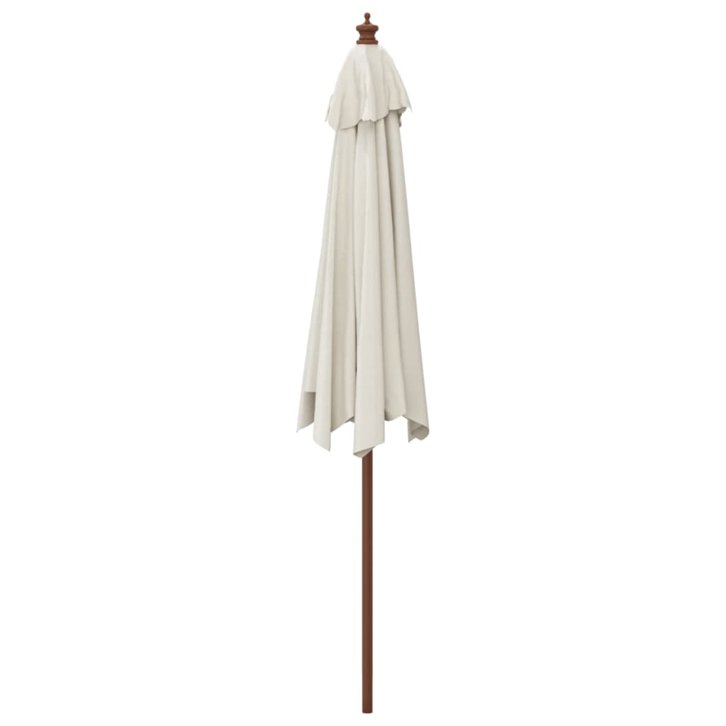 Garden Parasol with Wooden Pole Sand 299x240 cm