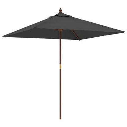 Garden Parasol with Wooden Pole Anthracite 198x198x231 cm