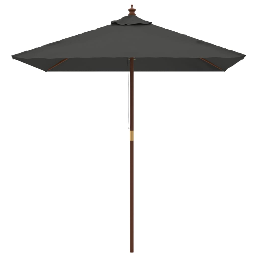 Garden Parasol with Wooden Pole Anthracite 198x198x231 cm