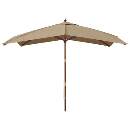 Garden Parasol with Wooden Pole Taupe 300x300x273 cm