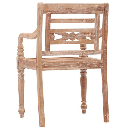 Batavia Chairs 6 pcs White Wash Solid Wood Teak