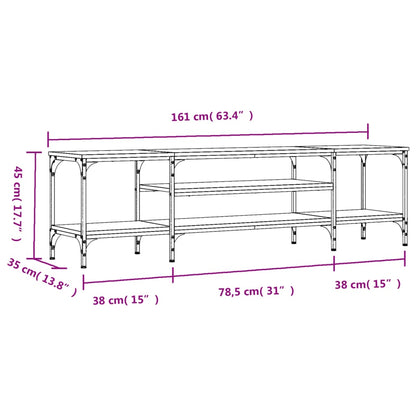 TV Cabinet Grey Sonoma 161x35x45 cm Engineered Wood&Iron