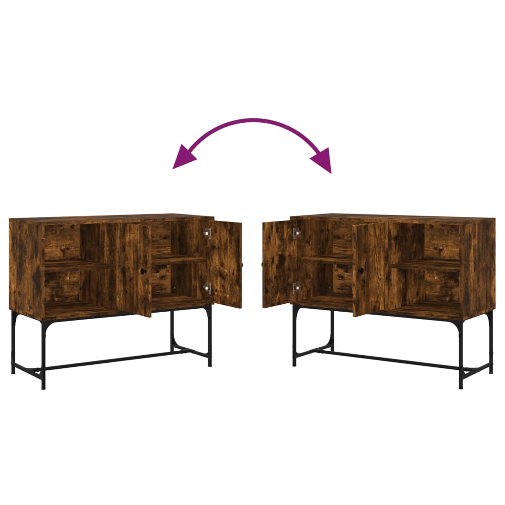 Sideboard Smoked Oak 100x40x79.5 cm Engineered Wood