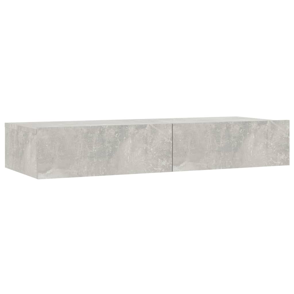 TV Cabinet with LED Lights Concrete Grey 90x35x15.5 cm