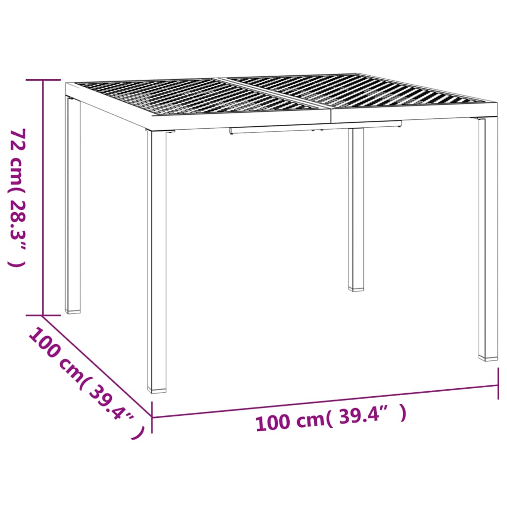 Garden Table Anthracite 100x100x72 cm Steel