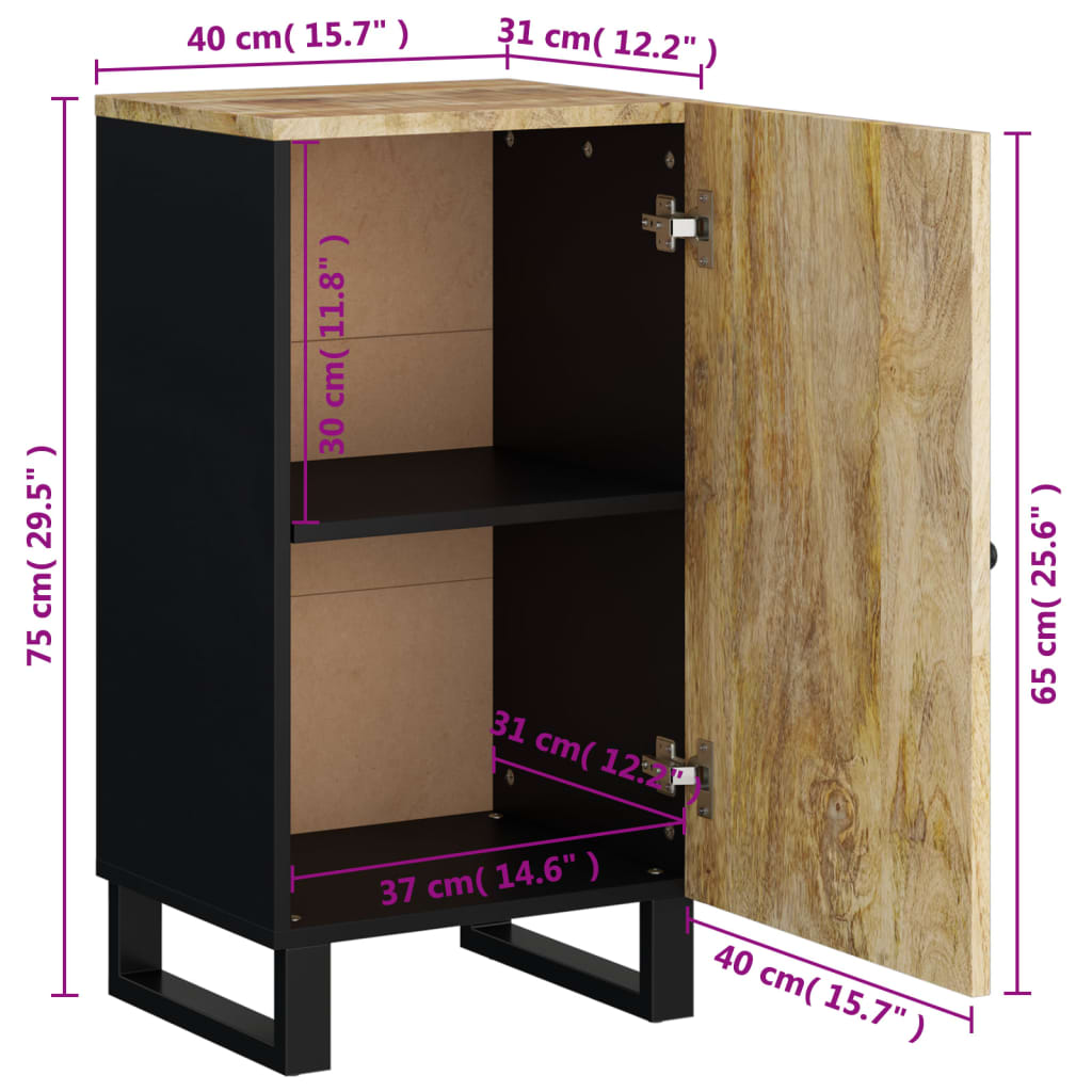 Sideboard with Door 40x31x75 cm Solid Wood Mango