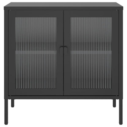 Sideboard Black 70x35x70 cm Glass and Steel