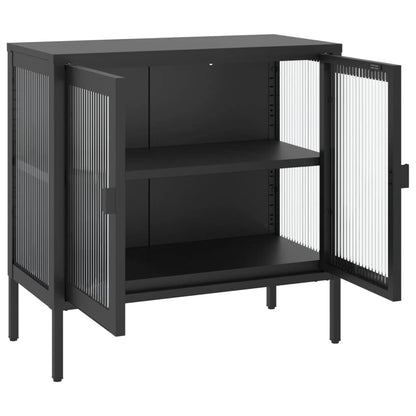 Sideboard Black 70x35x70 cm Glass and Steel