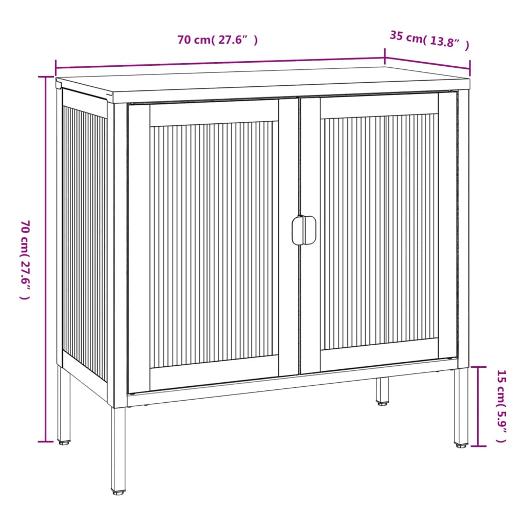 Sideboard Black 70x35x70 cm Glass and Steel