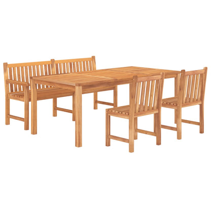 4 Piece Garden Dining Set Solid Wood Teak