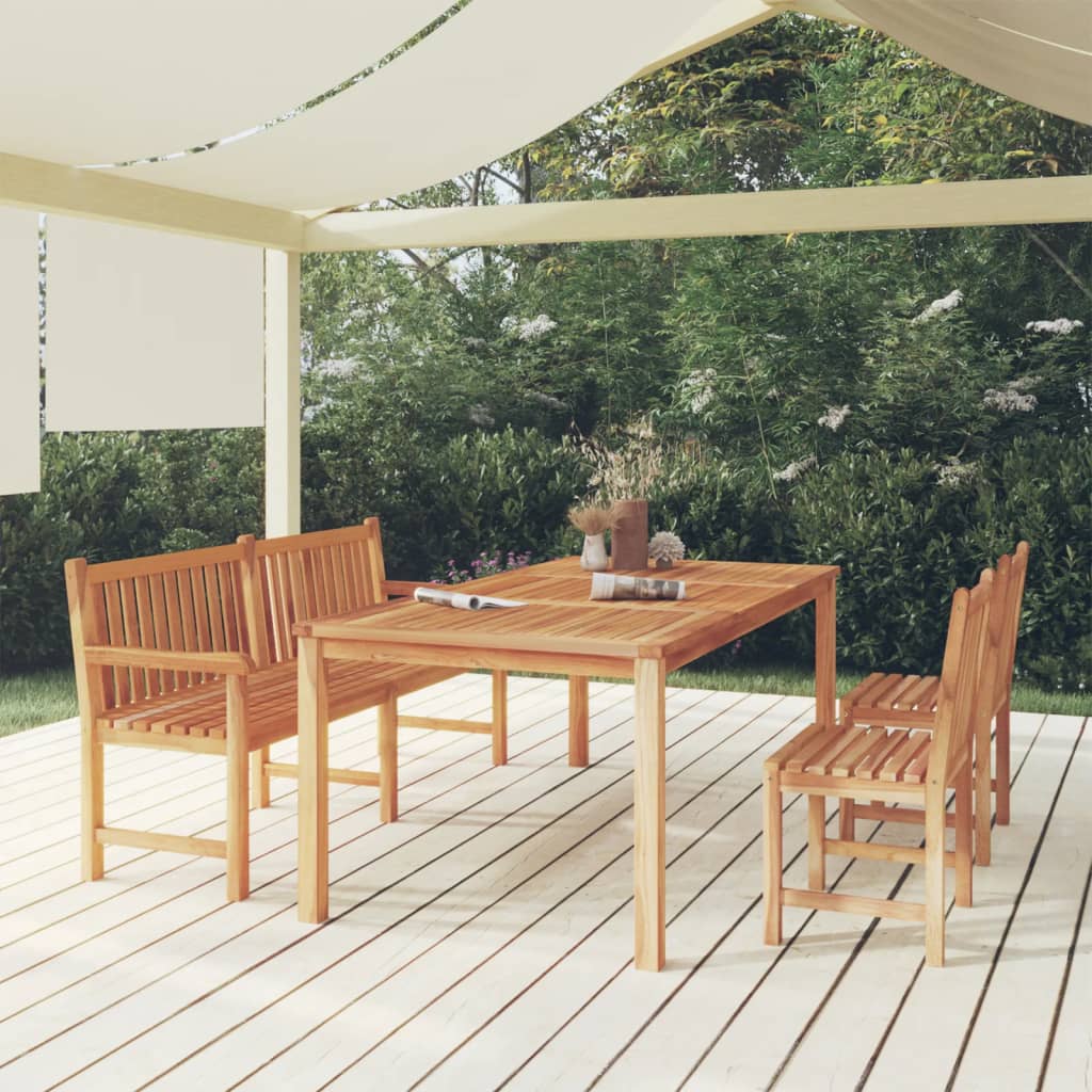 4 Piece Garden Dining Set Solid Wood Teak