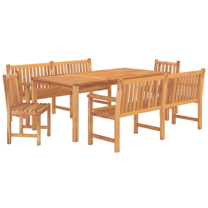 5 Piece Garden Dining Set Solid Wood Teak