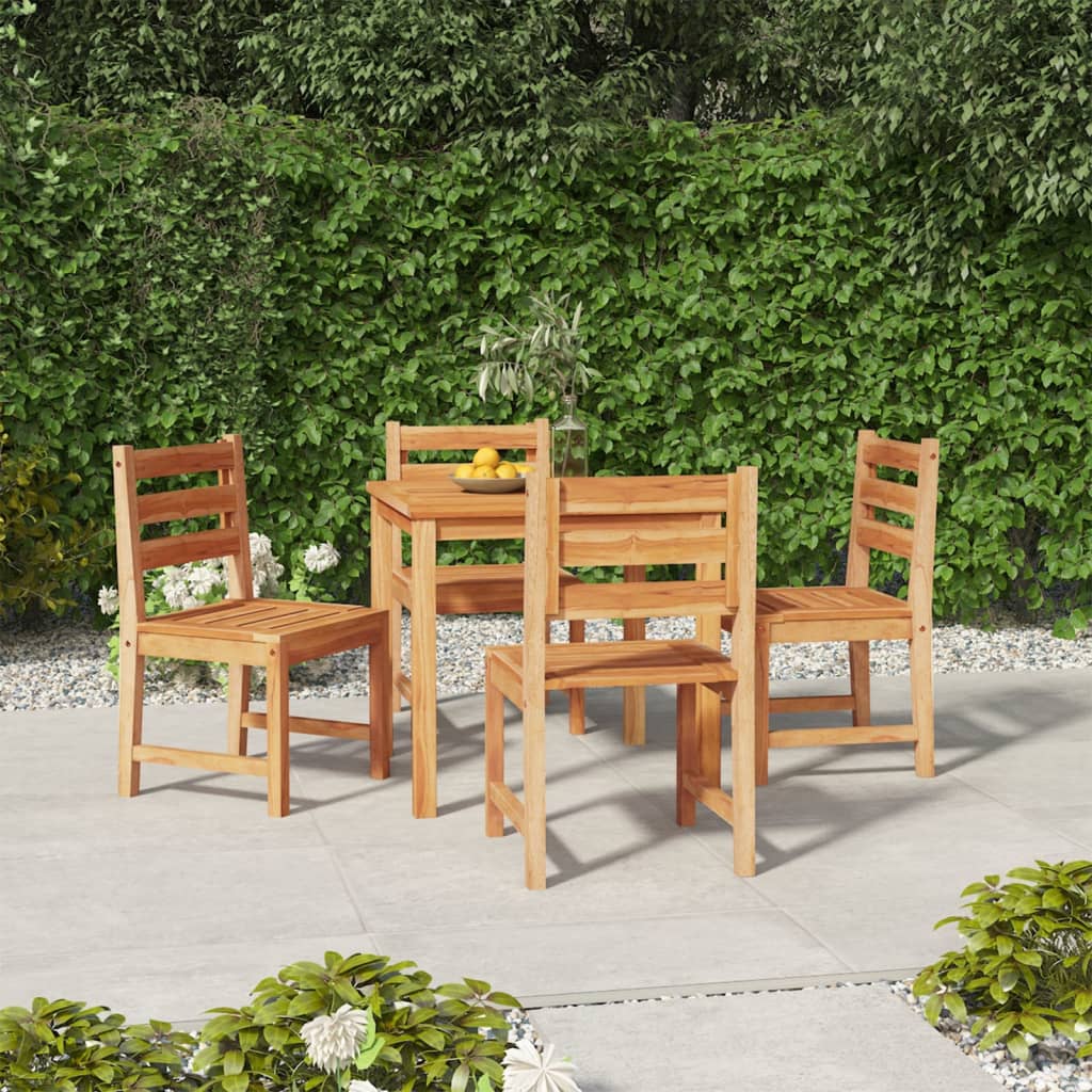 5 Piece Garden Dining Set Solid Wood Teak