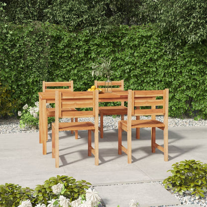 5 Piece Garden Dining Set Solid Wood Teak