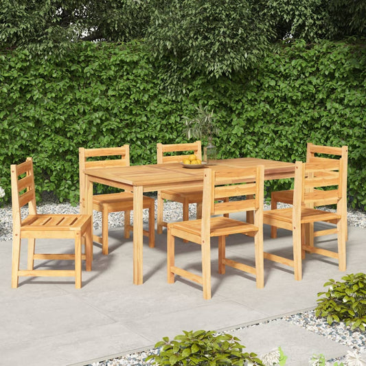 7 Piece Garden Dining Set Solid Wood Teak