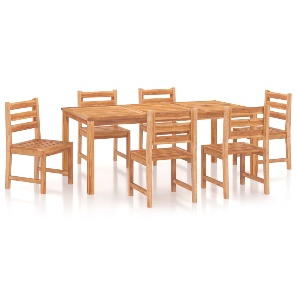 7 Piece Garden Dining Set Solid Wood Teak