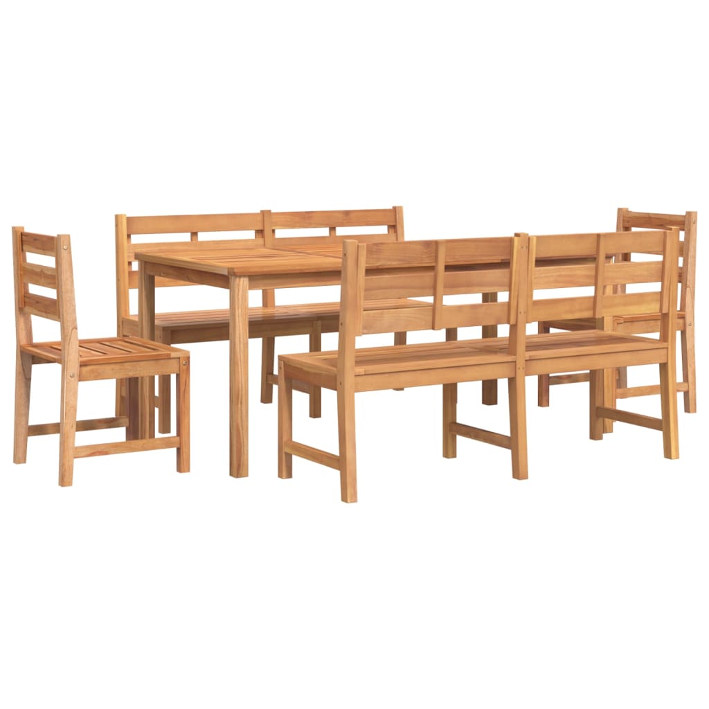 5 Piece Garden Dining Set Solid Wood Teak