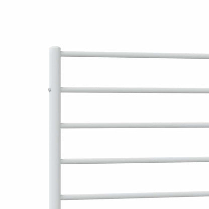 Metal Bed Frame without Mattress with Headboard White 100x200cm