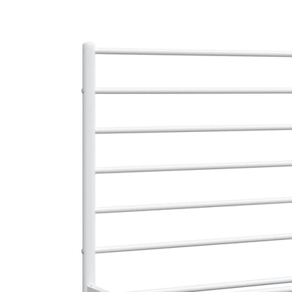 Metal Bed Frame without Mattress with Headboard White 183x213cm