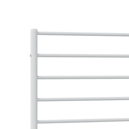 Metal Bed Frame without Mattress with Footboard White 90x190cm
