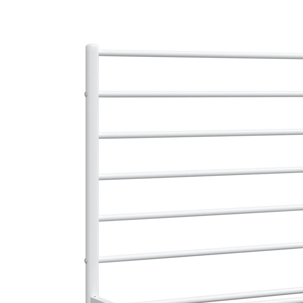 Metal Bed Frame without Mattress with Footboard White 120x200cm