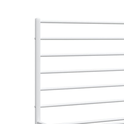 Metal Bed Frame without Mattress with Footboard White 120x200cm