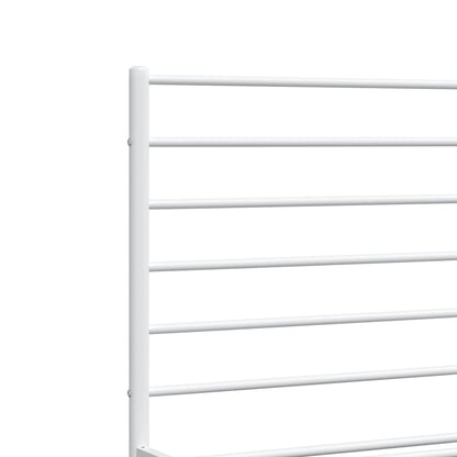 Metal Bed Frame without Mattress with Footboard White 180x200cm