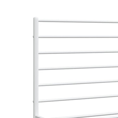 Metal Bed Frame without Mattress with Footboard White 193x203cm