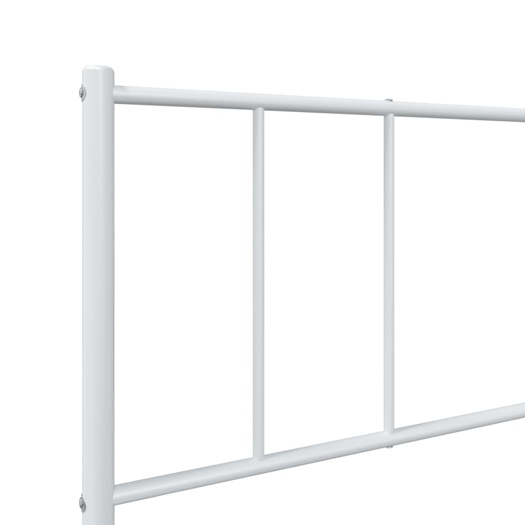 Metal Bed Frame without Mattress with Headboard White 100x190cm