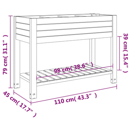 Garden Raised Bed Light Brown 110x45x79 cm Polypropylene