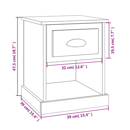 Bedside Cabinets 2 pcs Concrete Grey 39x39x47.5 cm Engineered Wood