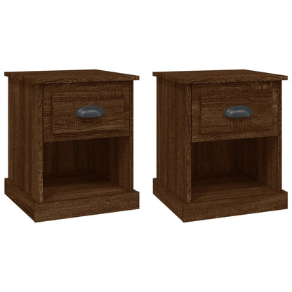 Bedside Cabinets 2 pcs Brown Oak 39x39x47.5 cm Engineered Wood