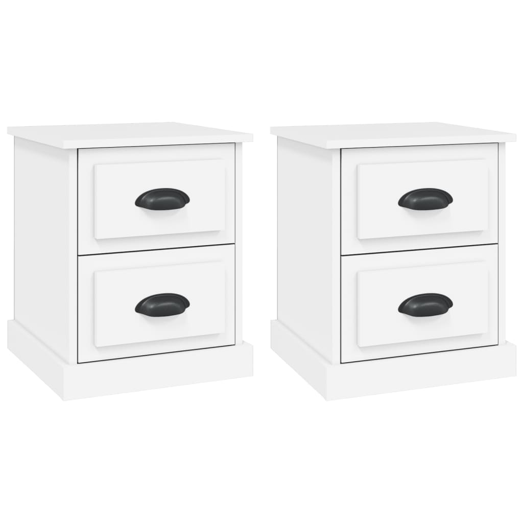 Bedside Cabinets 2 pcs White 39x39x47.5 cm Engineered Wood