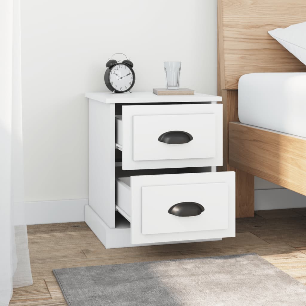 Bedside Cabinets 2 pcs White 39x39x47.5 cm Engineered Wood