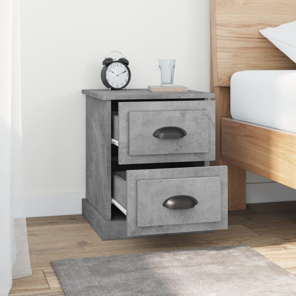 Bedside Cabinet Concrete Grey 39x39x47.5 cm Engineered Wood