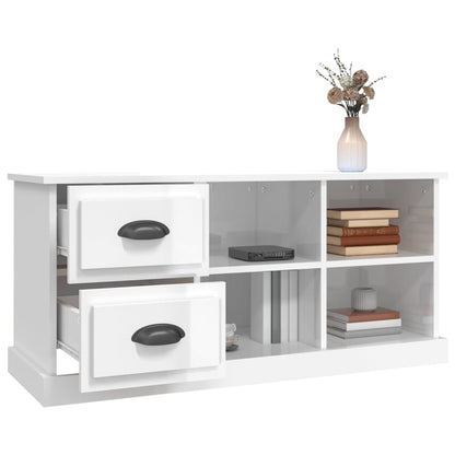 TV Cabinet High Gloss White 102x35.5x47.5 cm Engineered Wood